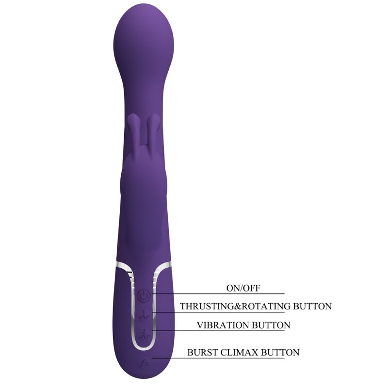 PRETTY LOVE - DEJON VIBRATORE RABBIT 3 IN 1 MULTIFUNZIONE VIOLA