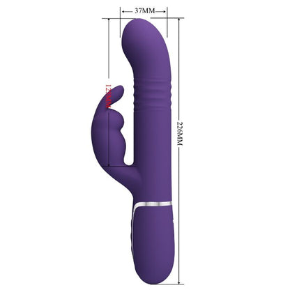 PRETTY LOVE - COALE VIBRATORE CONIGLIO CARBONE 4 EN 1 VIOLA