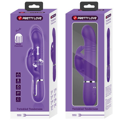 PRETTY LOVE - COALE VIBRATORE CONIGLIO CARBONE 4 EN 1 VIOLA