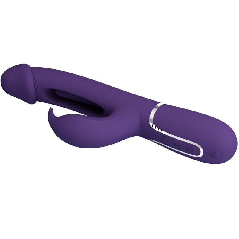 PRETTY LOVE - VIBRATORE MULTIFUNZIONE KAMPAS RABBIT 3 IN 1 CON LINGUA VIOLA