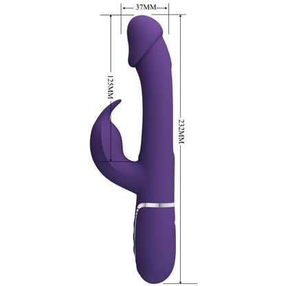 PRETTY LOVE - VIBRATORE MULTIFUNZIONE KAMPAS RABBIT 3 IN 1 CON LINGUA VIOLA