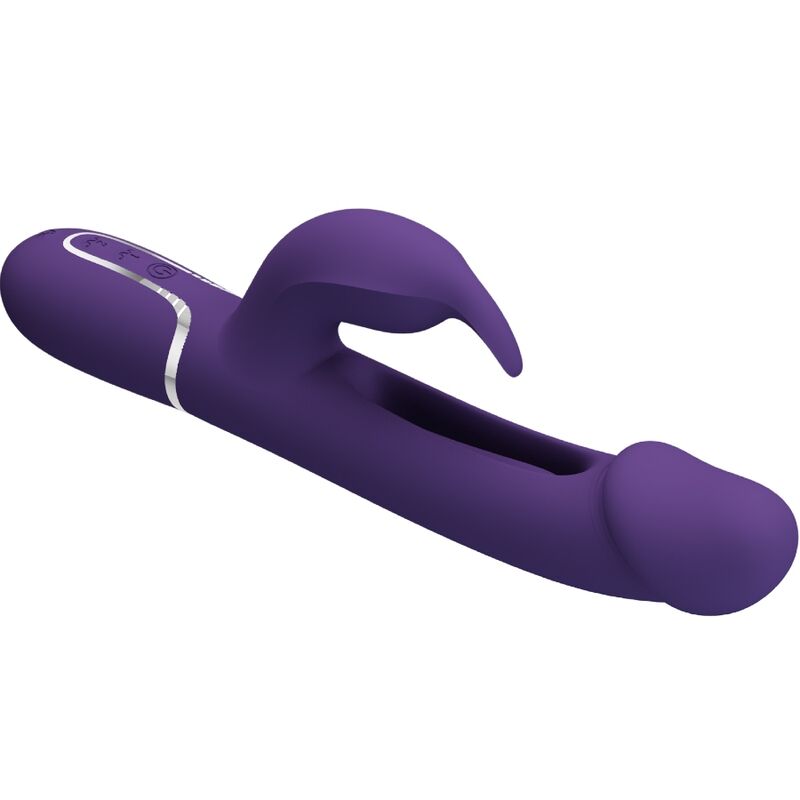 PRETTY LOVE - VIBRATORE MULTIFUNZIONE KAMPAS RABBIT 3 IN 1 CON LINGUA VIOLA