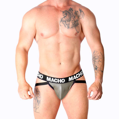 MACHO - MX27GR JOCK LEATHER GRIGIO BEIGE S