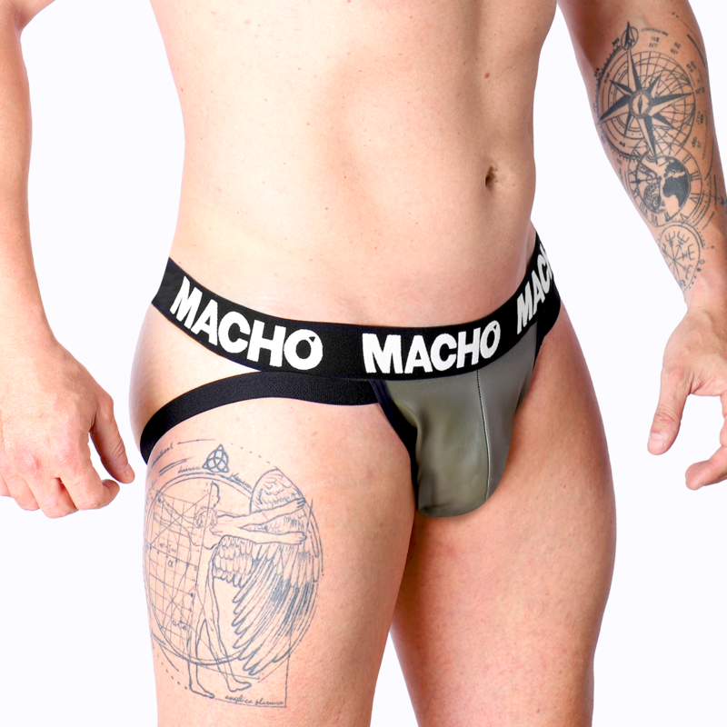 MACHO - MX27GR JOCK LEATHER GRIGIO BEIGE S