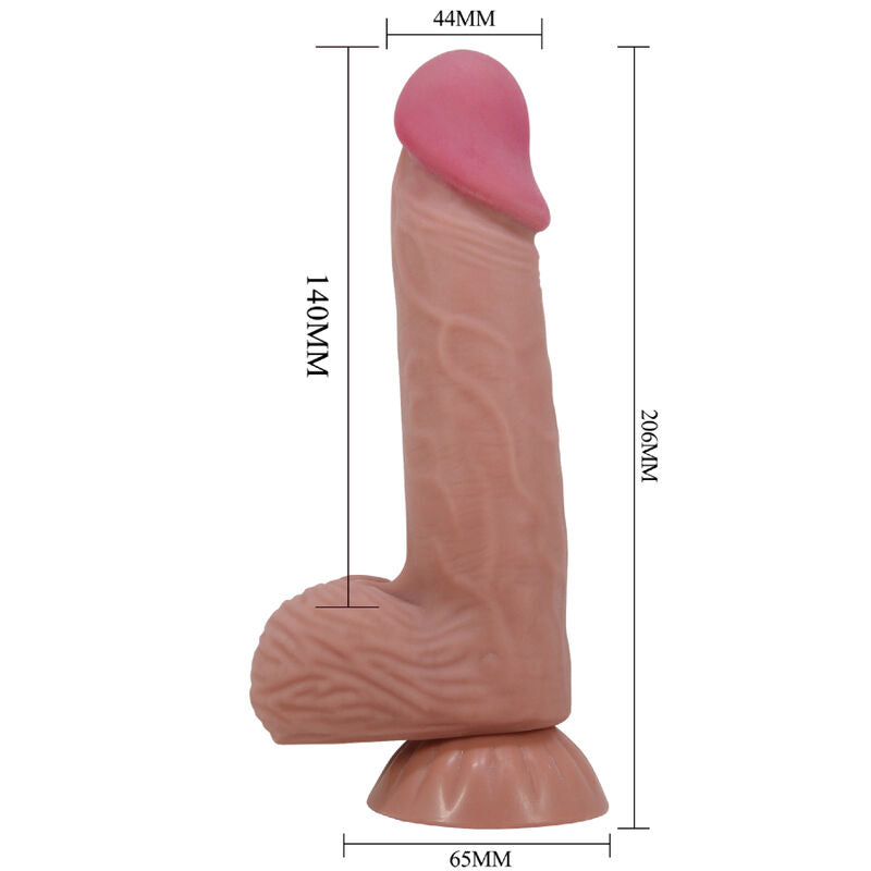 PRETTY LOVE - DILDO REALISTICO SERIE SLIDING SKIN CON VENTOSA SCORREVOLE IN PELLE MARRONE 20,6 CM