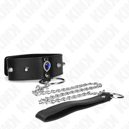 KINK - COLLANA 65 CM CON CINTURINO CON DIAMANTI BLU REGOLABILE 36-43 CM X 5 CM