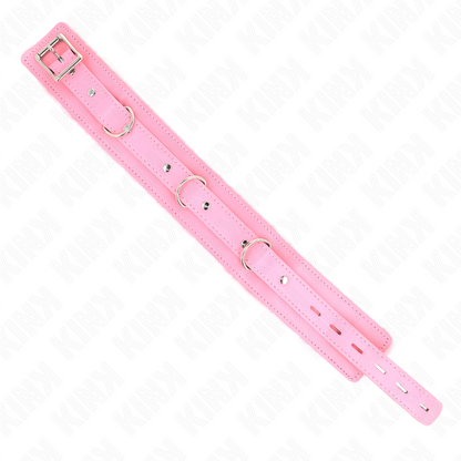 KINK - COLLARE CON GUINZAGLIO 65 CM CON RESTRIZIONI ROSA 36-42 CM X 5,5 CM