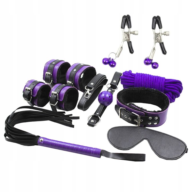 SECRETPLAY - BDSM SET 8PCS VIOLA / NERO.