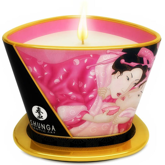 SHUNGA - MINI CARESS BY CANDELIGHT CANDELA DA MASSAGGIO AFRODISIACA ALLE ROSE 170 ML