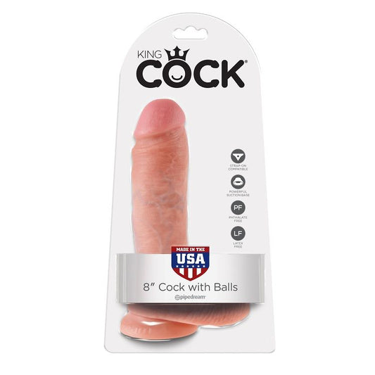 KING COCK - 8 DILDO FLESH CON SFERE 20.3 CM