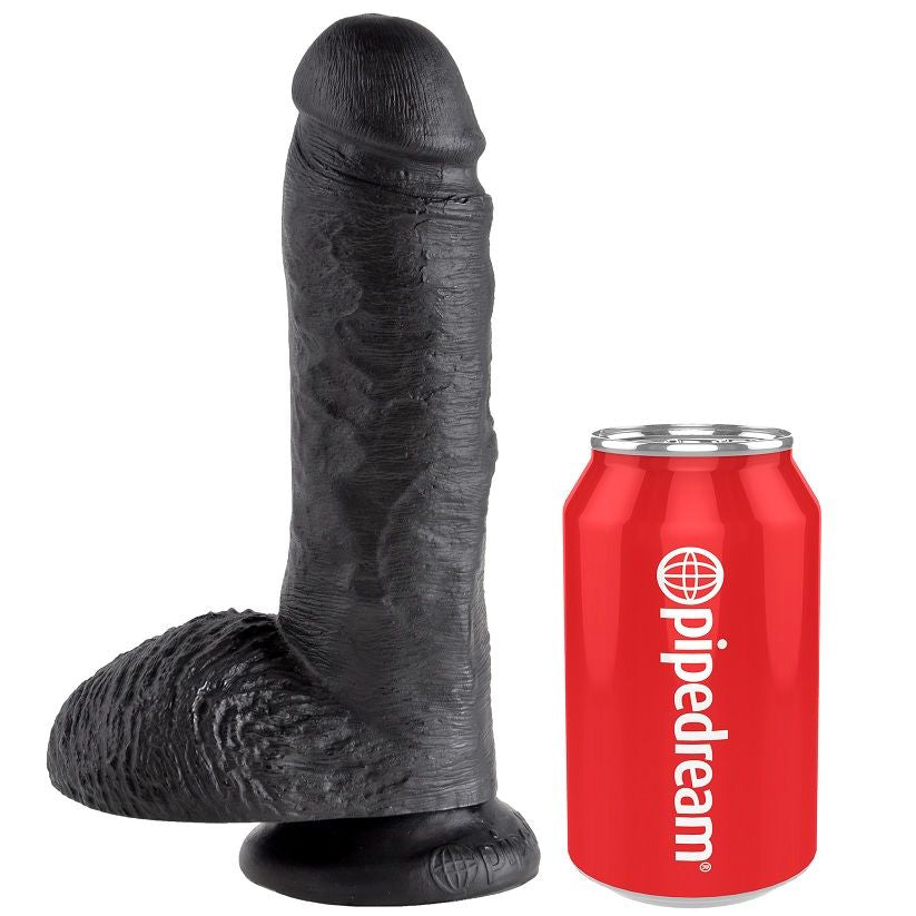 KING COCK - 8 DILDO NERO CON SFERE 20.3 CM