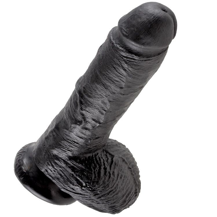 KING COCK - 8 DILDO NERO CON SFERE 20.3 CM