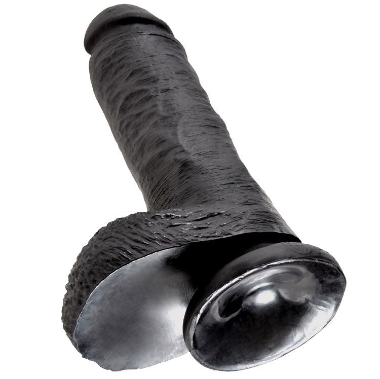 KING COCK - 8 DILDO NERO CON SFERE 20.3 CM