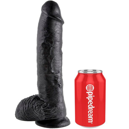 KING COCK - 10 DILDO NERO CON SFERE 25.4 CM