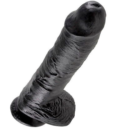 KING COCK - 10 DILDO NERO CON SFERE 25.4 CM