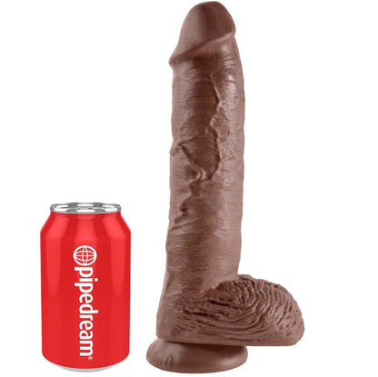 KING COCK - 10 DILDO MARRONE CON SFERE 25.4 CM