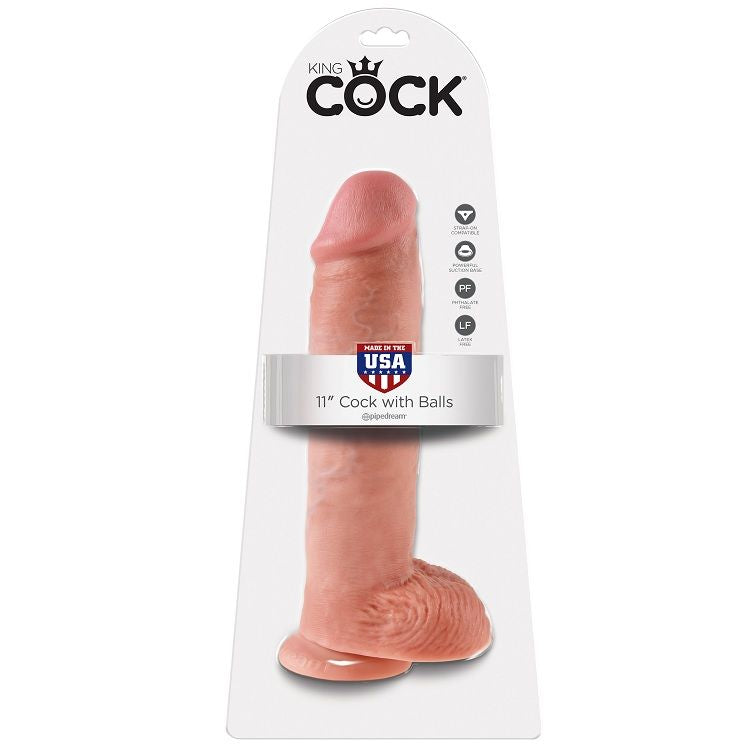 KING COCK - 11 DILDO CARNE CON SFERE 28 CM