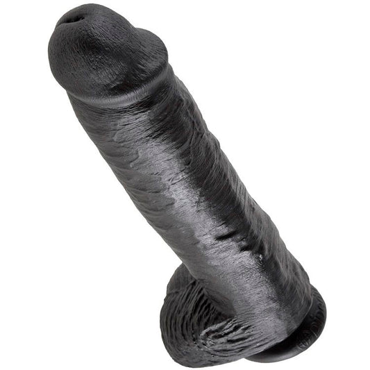 KING COCK - 11 DILDO NERO CON SFERE 28 CM