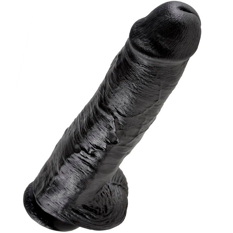 KING COCK - 11 DILDO NERO CON SFERE 28 CM