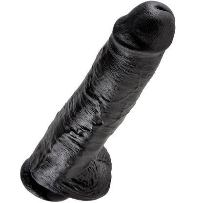 KING COCK - 11 DILDO NERO CON SFERE 28 CM