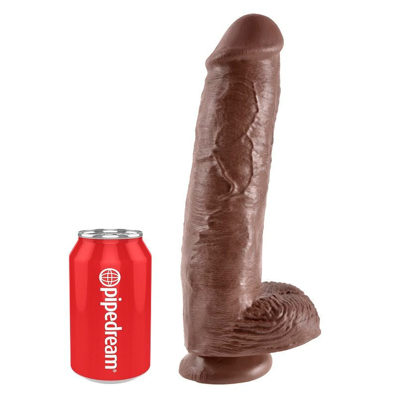 KING COCK - 11 DILDO MARRONE CON SFERE 28 CM