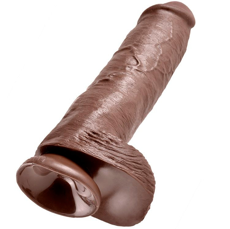 KING COCK - 11 DILDO MARRONE CON SFERE 28 CM