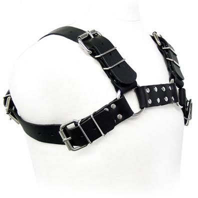 LEATHER BODY - IMBRACATURA PER CANE BULL IN PELLE NERA