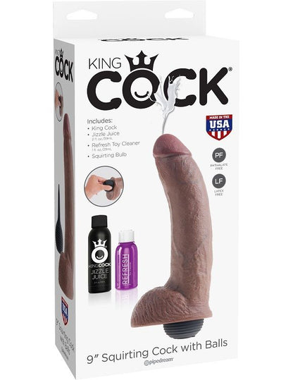 KING COCK - PENE EIACOLATORE MARRONE REALISTICO 22.86 CM