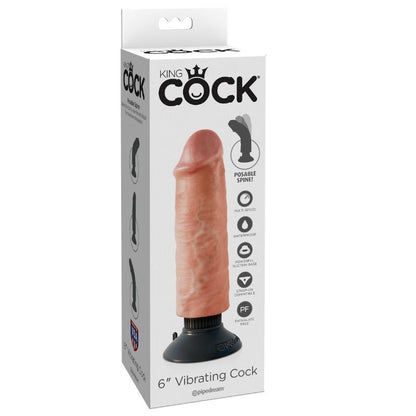 KING COCK - DILDO VIBRATORE 15.24 CM NATURALE