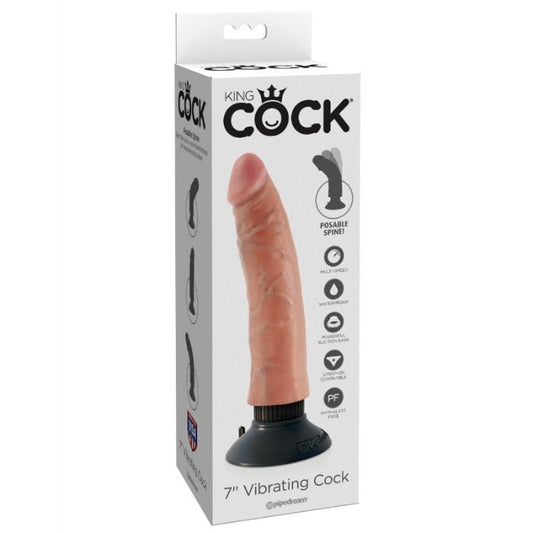 KING COCK - DILDO VIBRATORE 17.78 CM NATURALE