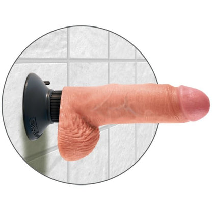 KING COCK - DILDO VIBRATORE CON TESTICOLI 17.78 CM NATURALE