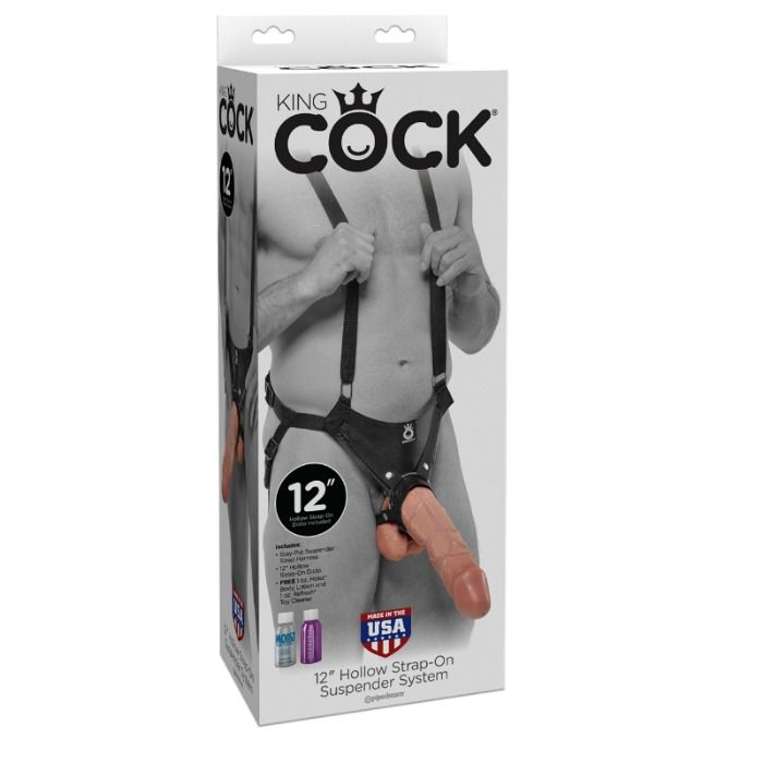 KING COCK - 30,5 CM SISTEMA DI SOSPENSIONE CON CINTURINO CAVO - CARNE