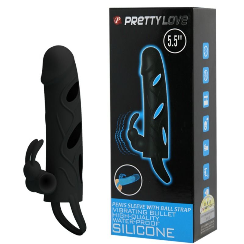 PRETTY LOVE - COPERTURA IN SILICONE CON VIBRAZIONE 14 CM 1.0