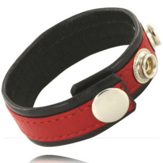 LEATHER BODY - E CINTURINO CON MOSCHETTONI - NERO E ROSSO