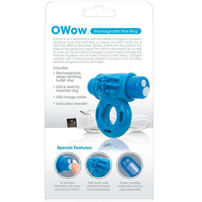 SCREAMING O - VIBRATORE RING WOW RICARICABILE BLU