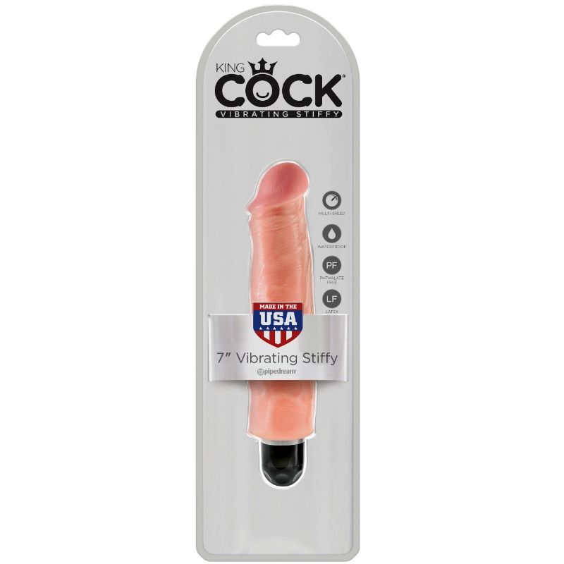 KING COCK - VIBRATORE RIGIDO REALISTICO 17.8 CM NATURALE