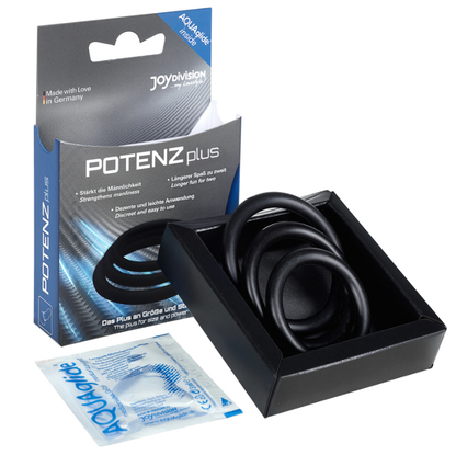 JOYDIVISION POTENZDUO - PLUS SET 3 ANELLI NERO - S, M, L