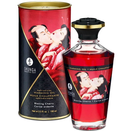 SHUNGA - OLIO DA MASSAGGIO EFFETTO CALORE SAPORE INTENSO DI CILIEGIA 100 ML