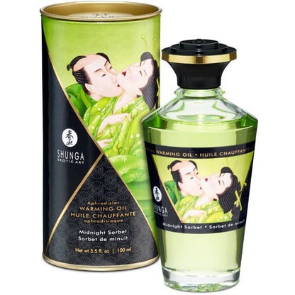 SHUNGA - OLIO DA MASSAGGIO CON EFFETTO CALORE GUSTO SORBETTO DI MEZZANOTTE 100 ML