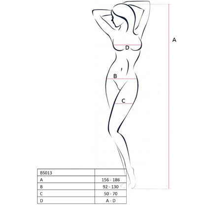 PASSION - WOMAN BS013 BODYSTOCKING BIANCO TAGLIA UNICA