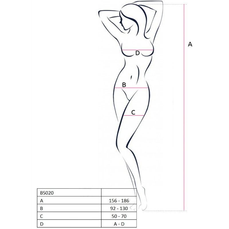 PASSION - WOMAN BS020 BODYSTOCKING BIANCO TAGLIA UNICA