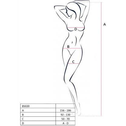 PASSION - WOMAN BS020 BODYSTOCKING BIANCO TAGLIA UNICA