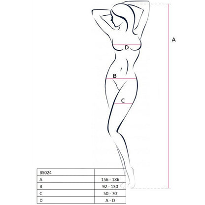 PASSION - WOMAN BS024 BODYSTOCKING BIANCO TAGLIA UNICA