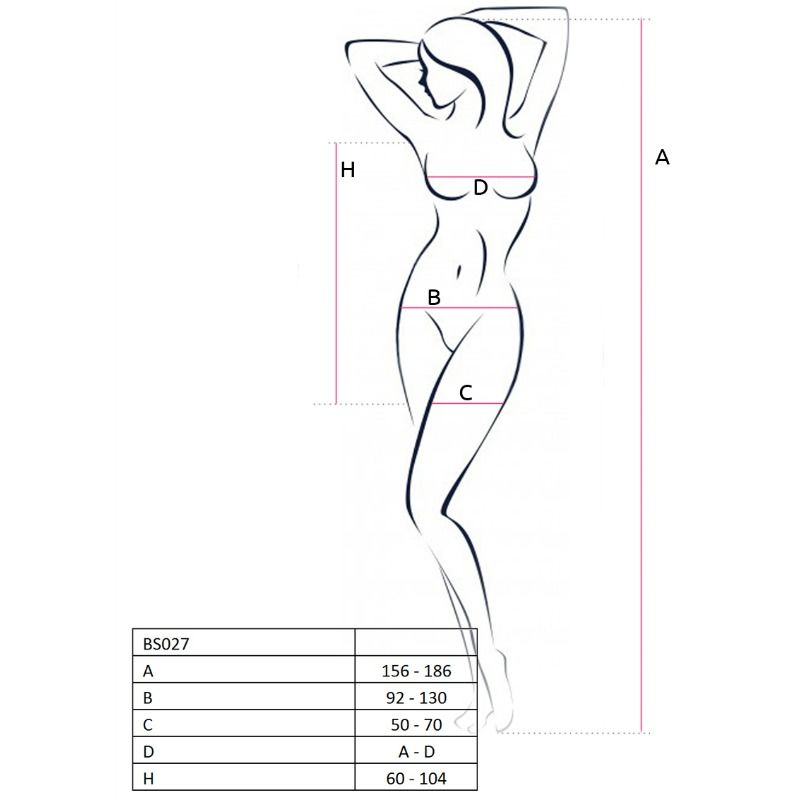 PASSION - WOMAN BS027 BODYSTOCKING ABITO BIANCO STILE TAGLIA UNICA