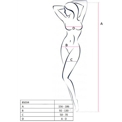 PASSION - WOMAN BS034 BODYSTOCKING BIANCO TAGLIA UNICA