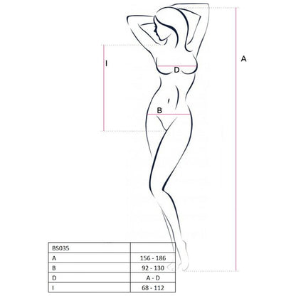 PASSION - WOMAN BS035 BODYSTOCKING BIANCO TAGLIA UNICA