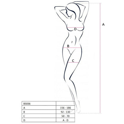 PASSION - WOMAN BS036 BODYSTOCKING BIANCO TAGLIA UNICA