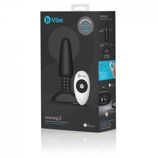 B-VIBE - RIMMING REMOTE CONTROL PLUG ANALE 2 NERO