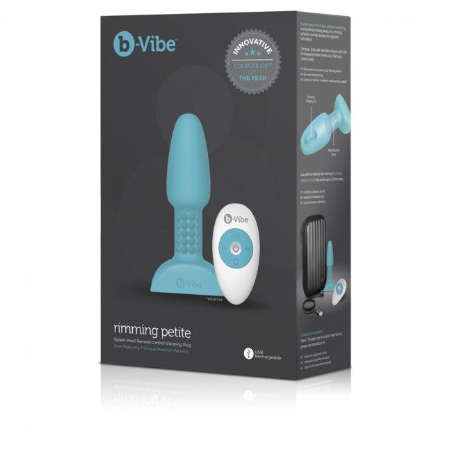 B-VIBE - RIMMING TELECOMANDO PLUG ANALE PETITE TEAL