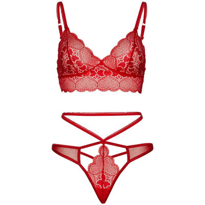 LEG AVENUE - SET 2 PEZZI BRALETTE E PERIZOMA IN PIZZO S/M